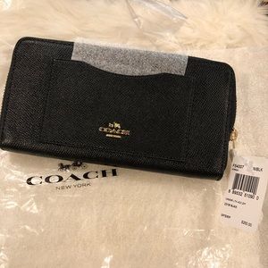 Coach Crossgrain Leather Accordion Zip Wallet NWT